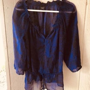 3/$20🍁Size L Sheer Purple/blue Blouse
